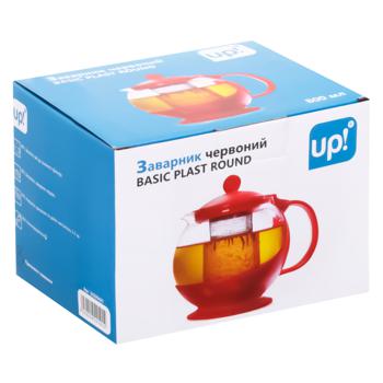 UP! Basic Plast Round Red Brewer with Filter 800ml - buy, prices for Vostorg - photo 1