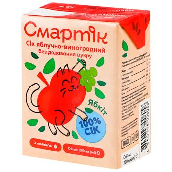 Smartik Apple-Grape Juice 200ml - buy, prices for COSMOS - photo 1
