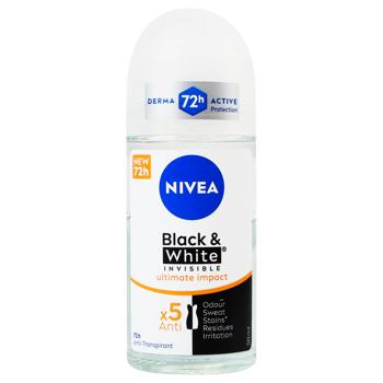 Nivea Black&White Invisible Ultimate Impact Roll-On Antiperspirant 50ml