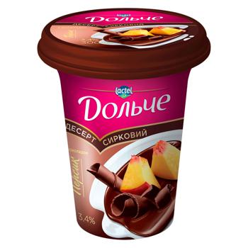 Dolce Cottage Cheese Dessert with Peach and Chocolate 3.4% 300g - buy, prices for Auchan - photo 1