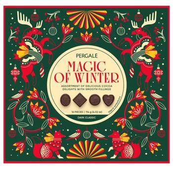 Конфеты Pergale Ассорти десертов Магия зимы в черном шоколаде 114г - купить, цены на КОСМОС - фото 1