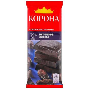 Korona Extra Dark Chocolate 72% 85g - buy, prices for NOVUS - photo 1