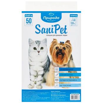 Пеленки для собак Природа SaniPet 45х60см 50шт - купить, цены на MasterZoo - фото 3