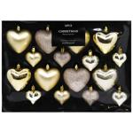 Набір ялинкових прикрас Серця золоті 16шт