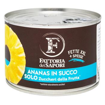 Ананасы Fattoria dei Sapori в натуральном соке 410г - купить, цены на КОСМОС - фото 1