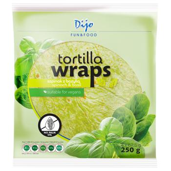 Dijo Tortilla Wraps with Spinach 250g
