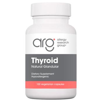 Підтримка щитоподібної залози, Thyroid Natural Glandular, Allergy Research Group, 100 капсул - купить, цены на Biotus - фото 1