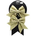 Бант декоративний Mica Decorations 2шт*13см золотистий 