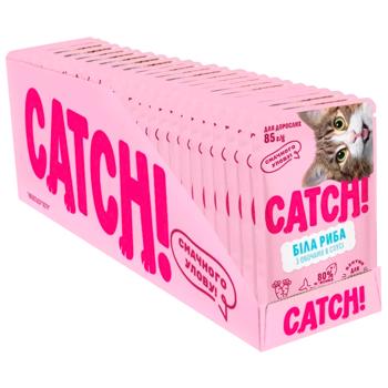 Корм вологий Catch! з білою рибою та овочами для котів 24шт х 85г - купити, ціни на MasterZoo - фото 1