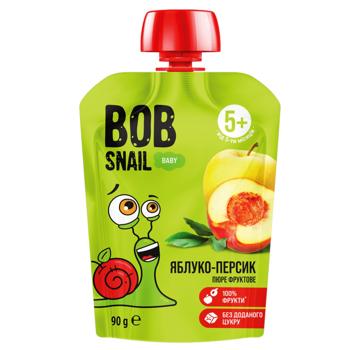 Пюре Snail Bob Яблоко-персик 90г - купить, цены на Идеал - фото 1