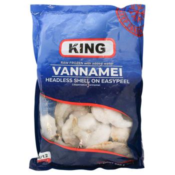 King Vannamei Peeled Shrimp without Head in Shell in Glaze Frozen 8/12 800g