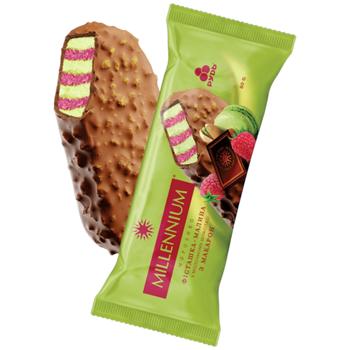 Rud Millennium Pistachio-Raspberry in Milk Chocolate with Macaroons Ice Cream 80g - buy, prices for Vostorg - photo 1