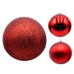 Red Plastic Christmas Tree Ball 7cm in assortment