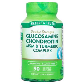 Nature's Truth, Double Strength Glucosamine Chondroitin MSM & Turmeric Complex, 90 Coated Caplets - купити, ціни на Біотус - фото 1