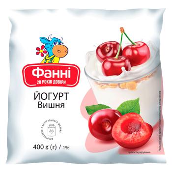 Fanni Cherry Flavored Yogurt 1% 400g - buy, prices for Auchan - photo 1