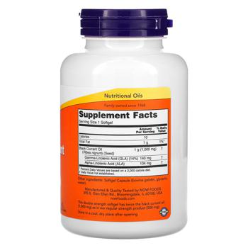 Now Foods Black Currant Oil 1000mg 100 softgels - buy, prices for Biotus - photo 2