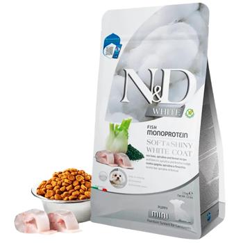 Farmina N&D Grain Free White Mini Puppy сухий корм для цуценят 1,5 кг - сібас, спіруліна та фенхель - купить, цены на MasterZoo - фото 2