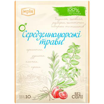 Приправа Мрия Средиземноморские травы 10г - купить, цены на ULTRAMARKET - фото 1