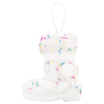 White Boot Decoration with Beaded Ribbon 11.5cm - buy, prices for ULTRAMARKET - photo 1