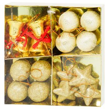 ZED Gold Set of Christmas Tree Ornaments 16pcs - buy, prices for EKO Market - photo 1