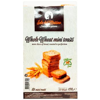 Міні-тости Sole del Mattino пшеничні з цільного зерна 120г - купити, ціни на Grono - фото 1