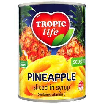 Ананас Тропик лайф кольцами в сиропе 580мл - купить, цены на Чудо Маркет - фото 2