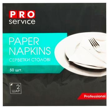 Серветки столові PROservice двошарові білі 33*33см 50шт - купити, ціни на - фото 2