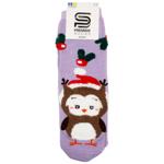 Шкарпетки Premier Socks жіночі класичні махрові з пухнастим малюнком Сова р.23-25