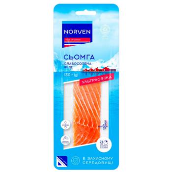 Семга Norven филе слабосоленая 130г - купить, цены на Auchan - фото 1