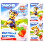 Коктейль молочний Danone полуниця 2,5% 212г в асортименті