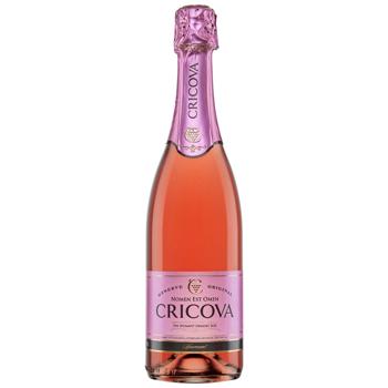 Вино игристое Cricova полусухое розовое 0,75л