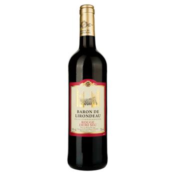 Baron de Lirondeau Red Semidry Wine 11% 0.75l