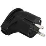 Angle Black Plug with Grounding 16A