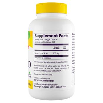Healthy Origins Alpha-Lipoic Acid 600mg 150 capsules - buy, prices for Biotus - photo 2
