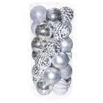 Набір прикрас Кулі пластикові срібні 7см 30шт