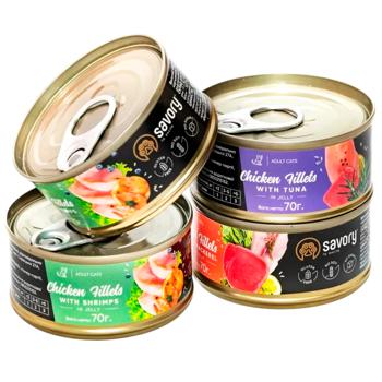 Набір вологого корму Savory Adult для котів 3+1шт х 70г - купити, ціни на MasterZoo - фото 8