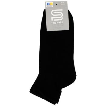 Premier Socks Women's Quarter Crew Socks with Terry Foot s.23-25 Black