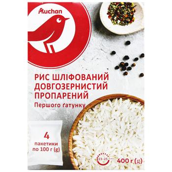 Рис Auchan шліфований довгозернистий пропарений 4шт*100г - купити, ціни на - фото 2