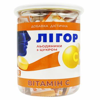 Добавка дієтична Лігор Льодяники Вітамін С 50шт - купити, ціни на КОСМОС - фото 1
