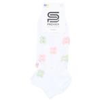 Носки Premier Socks женские короткие Ажурные цветы р.23-25 белый