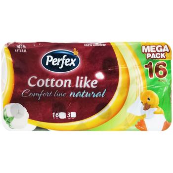 Perfex Cotton Like 3-ply Toilet Paper 16 Sheets - buy, prices for Auchan - photo 2