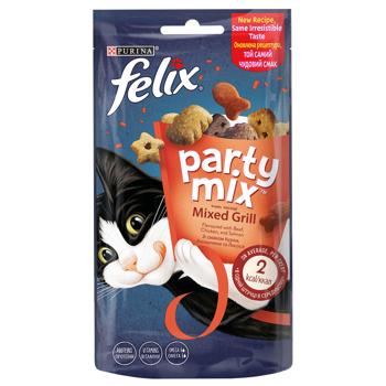 Felix Party Mix Mixed Grill Cat Snack with Chicken, Beef and Salmon 60g - buy, prices for COSMOS - photo 1