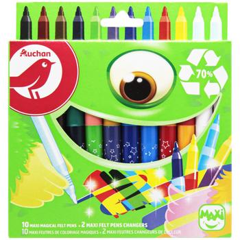 Фломастери Auchan Maxi Змінюй колір 12шт