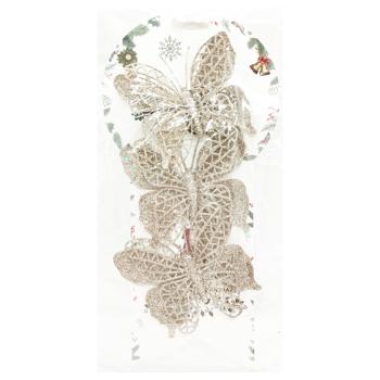 Прикраса ялинкова Метелики шампань 3шт*10см - купити, ціни на Таврія В - фото 1