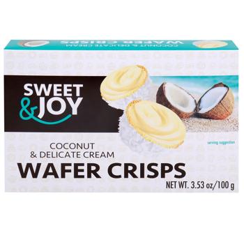 Криспи вафельные Sweet&Joy Coconut&Delicate cream 100г - купить, цены на Чудо Маркет - фото 1