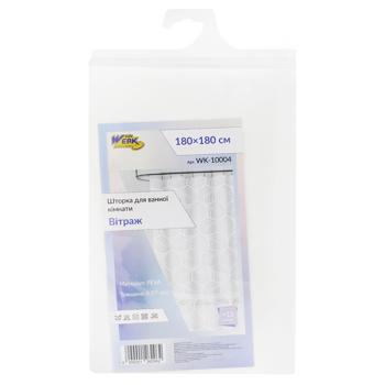 Шторка для ванной Werk Витраж с кольцами 180х180см - купить, цены на Auchan - фото 1