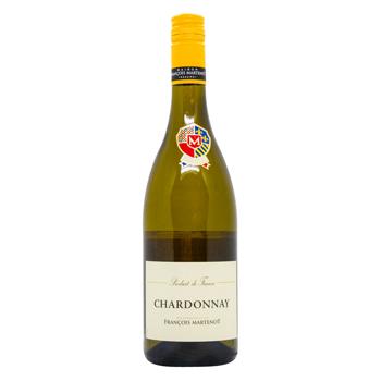 Вино Francois Martenot Chardonnay біле сухе 12,5% 0,75л - купити, ціни на МегаМаркет - фото 1