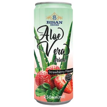 Напій соковий Bisan Drinks Aloe Vera з ароматом полуниці 250мл - купити, ціни на Чудо Маркет - фото 1