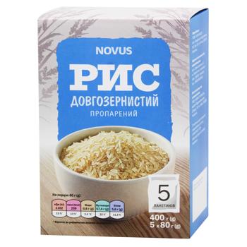 Рис Novus довгозернистий пропарений 5x80г - купити, ціни на NOVUS - фото 1