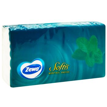 Платочки бумажные Zewa Softis ментол четырехслойные 1шт - купить, цены на - фото 3
